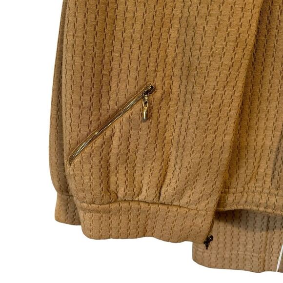 St. John Vintage Tan Brown Jogging Track Suit Set Jacket and Pull on Pants - Picture 5 of 15